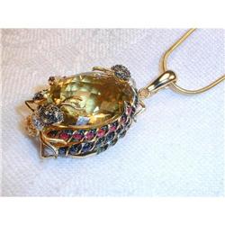 18K Sapphire Ruby Tsavorite Quartz Ant Enhancer #862083