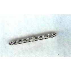 Platinum and 14k Bar Pin. #862499