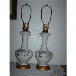 Pair Of Lamps With Dogwood Blossoms #862603