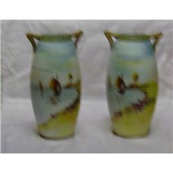 2 Nippon Hand Painted Vases  #862620