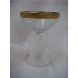 12 Exquisite Gold-trimmed Etched Wine Glasses #862624