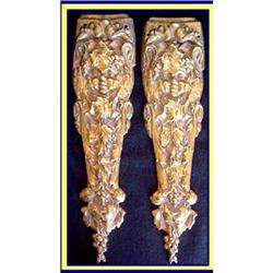 2 BACCHUS GILT BRONZE SCULPTED DOOR PROTECTOR #862633
