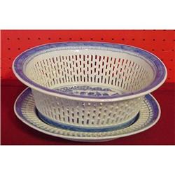 CIRCA 1840 CHINESE EXPORT BLUE CANTON LARGE #870646