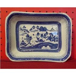 CHINESE EXPORT BLUE CANTON SILVER TRAY #870659
