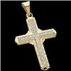 Image 1 : 14k Gold DIAMOND CROSS Impressive! #870909