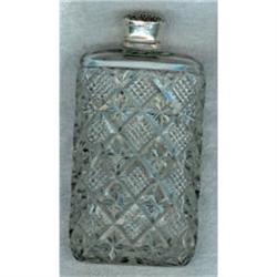 Sterling & Crystal Drinking Flask. Unger #871412