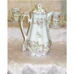 M.Z.  Austria Porcelain Chocolate Pot Set #871619