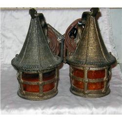 2 Cast Iron Art Deco Wall Sconces #871629