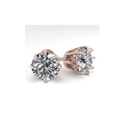 4.0 ctw VS/SI Diamond Stud Solitaire Earrings 14K Rose Gold