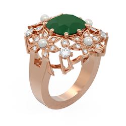 6.16 ctw Emerald & Diamond Ring 18K Rose Gold