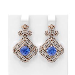 7.61 ctw Tanzanite & Diamond Earrings 18K Rose Gold
