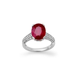 2.80 ctw Ruby & Diamond Ring 18K White Gold