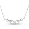 Image 1 : 10kt White Gold Round Diamond Infinity Pendant Necklace 1/5 Cttw
