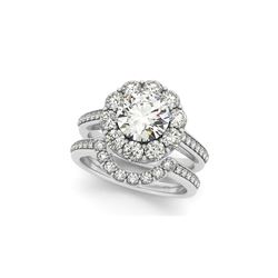 3.05 ctw Certified VS/SI Diamond 2pc Wedding Set Halo 14K White Gold