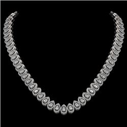 24.19 ctw Pear Cut Diamond Micro Pave Necklace 18K White Gold