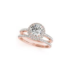 1.25 ctw Certified VS/SI Diamond 2pc Wedding Set Halo 14K Rose Gold