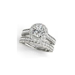 2.63 ctw Certified VS/SI Diamond 2pc Wedding Set Halo 14K White Gold