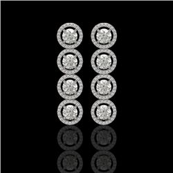 5.36 ctw Diamond Micro Pave Earrings 18K White Gold