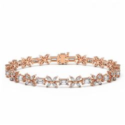 13 ctw Emerald Cut and Marquise Diamond Bracelet 18K Rose Gold