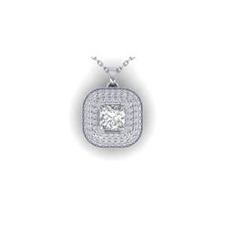 1.60 ctw Princess VS/SI Diamond Art Deco Micro Necklace 14K White Gold