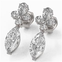 2.75 ctw Marquise Cut Diamond Designer Earrings 18K White Gold