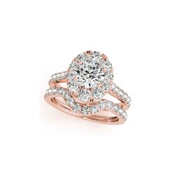 2.22 ctw Certified VS/SI Diamond 2pc Wedding Set Halo 14K Rose Gold