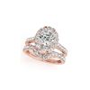 Image 1 : 2.22 ctw Certified VS/SI Diamond 2pc Wedding Set Halo 14K Rose Gold