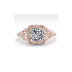1.0 ctw Certified VS/SI Cushion Diamond Engagement Ring 18K Rose Gold