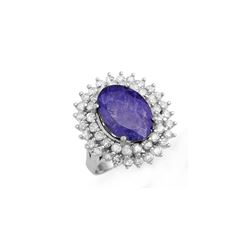 8.78 ctw Tanzanite & Diamond Ring 18K White Gold