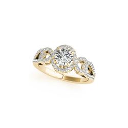 1.38 ctw Certified VS/SI Diamond Halo Ring 18K Yellow Gold