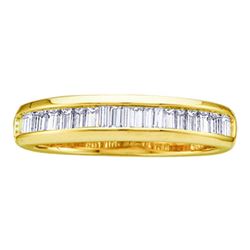 10kt Yellow Gold Baguette Diamond Wedding Anniversary Band 1/6 Cttw