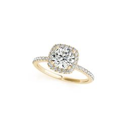 1 ctw Certified VS/SI Diamond Halo Ring 18K Yellow Gold