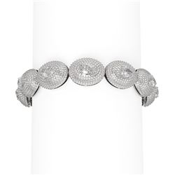 21.48 ctw Pear Diamond Bracelet 18K White Gold