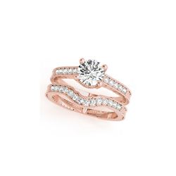 1.24 ctw Certified VS/SI Diamond 2pc Wedding Set Antique 14K Rose Gold