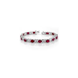 16.05 ctw Ruby & Diamond Bracelet 14K White Gold