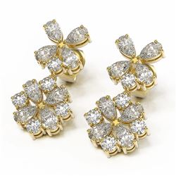 5.62 ctw Pear Cut Diamond Designer Earrings 18K Yellow Gold