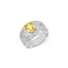 Image 1 : 3.04 ctw Yellow Sapphire & Diamond Ring 18K White Gold