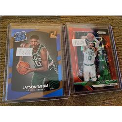 Jayson Tatum donruss RC and Prizm red ice