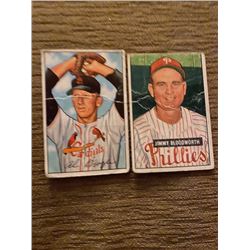 2 Early 1950+-IBk-s Boman Vintage Baseball cards