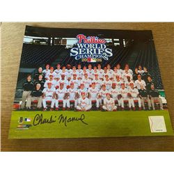 charlie manuel 8x10 auto