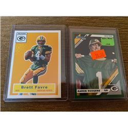 Aaron Rodgers 2019 Press Proof green Brett Favre Topps Gallery