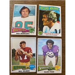 4 vintage football cards Page Blanda Buoniconti Kilmer