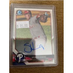 2018 Bowman Chrome Spencer Howard RC Rookie Auto