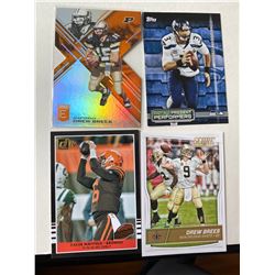 Football Star QB lot: Drew Brees Die cut Russell wilson insert Baker Mayfield
