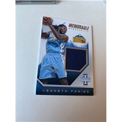 Kenneth Faried jersey card