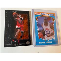 Michael Jordan 2 card lot with 90 Fleer All star