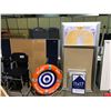 Image 2 : ASSORTED DISPLAY FRAMES, FOLDING HAND TRUCK, CHAIRS, CORK BOARDS & LIFE PRESERVER SIGN