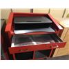 Image 2 : RED METAL MOBILE SINGLE DRAWER RECEIVING CABINET