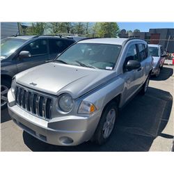 2008 JEEP COMPASS, NORTH EDITION, 4DRSW, GREY, GAS, AUTOMATIC MUST TOW, NOT ROADWORTHY*