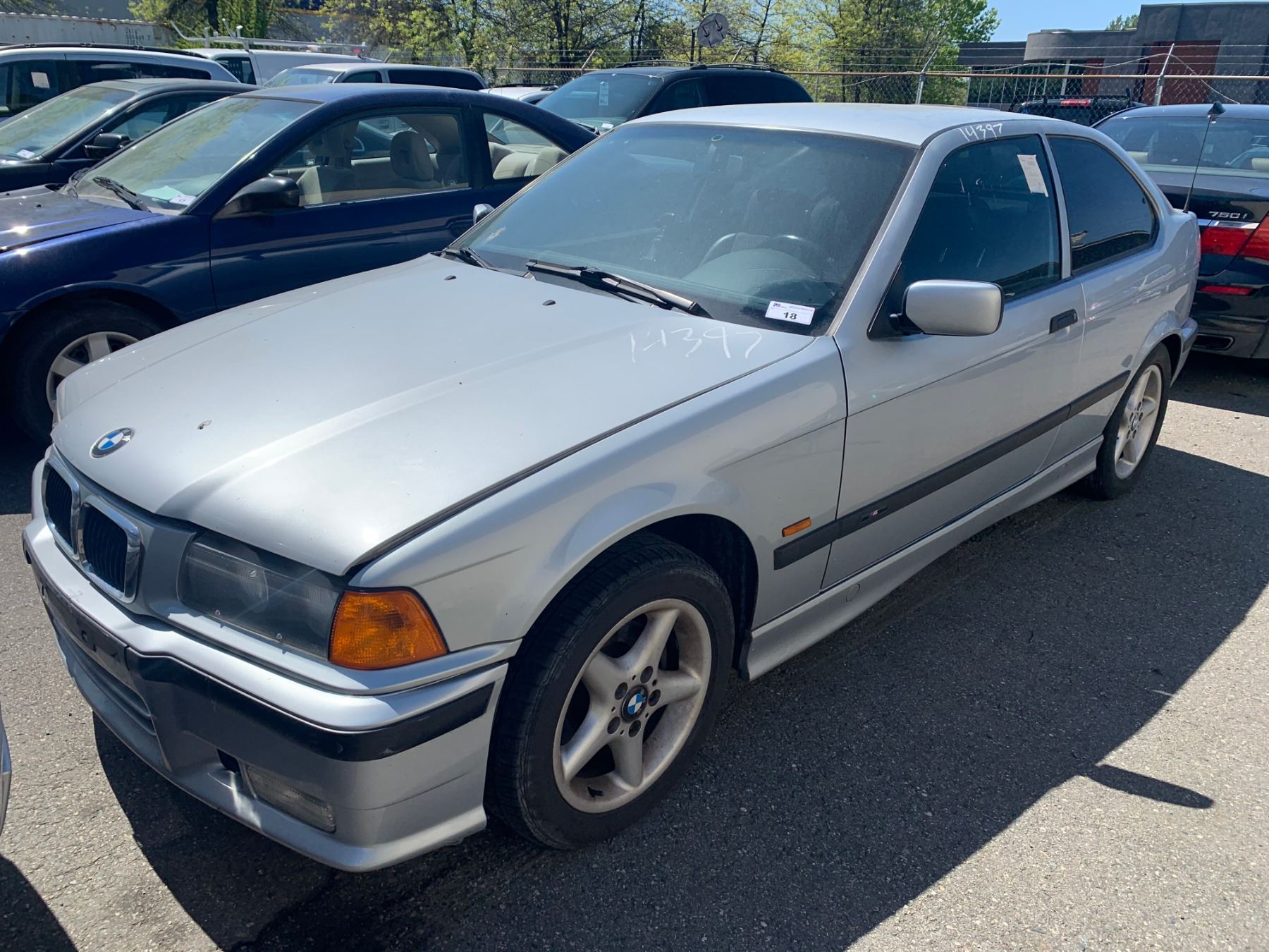 1997 BMW 318TI, HATCHBACK, GREY, GAS, MANUAL *NO KEYS, MUST TOW, NOT